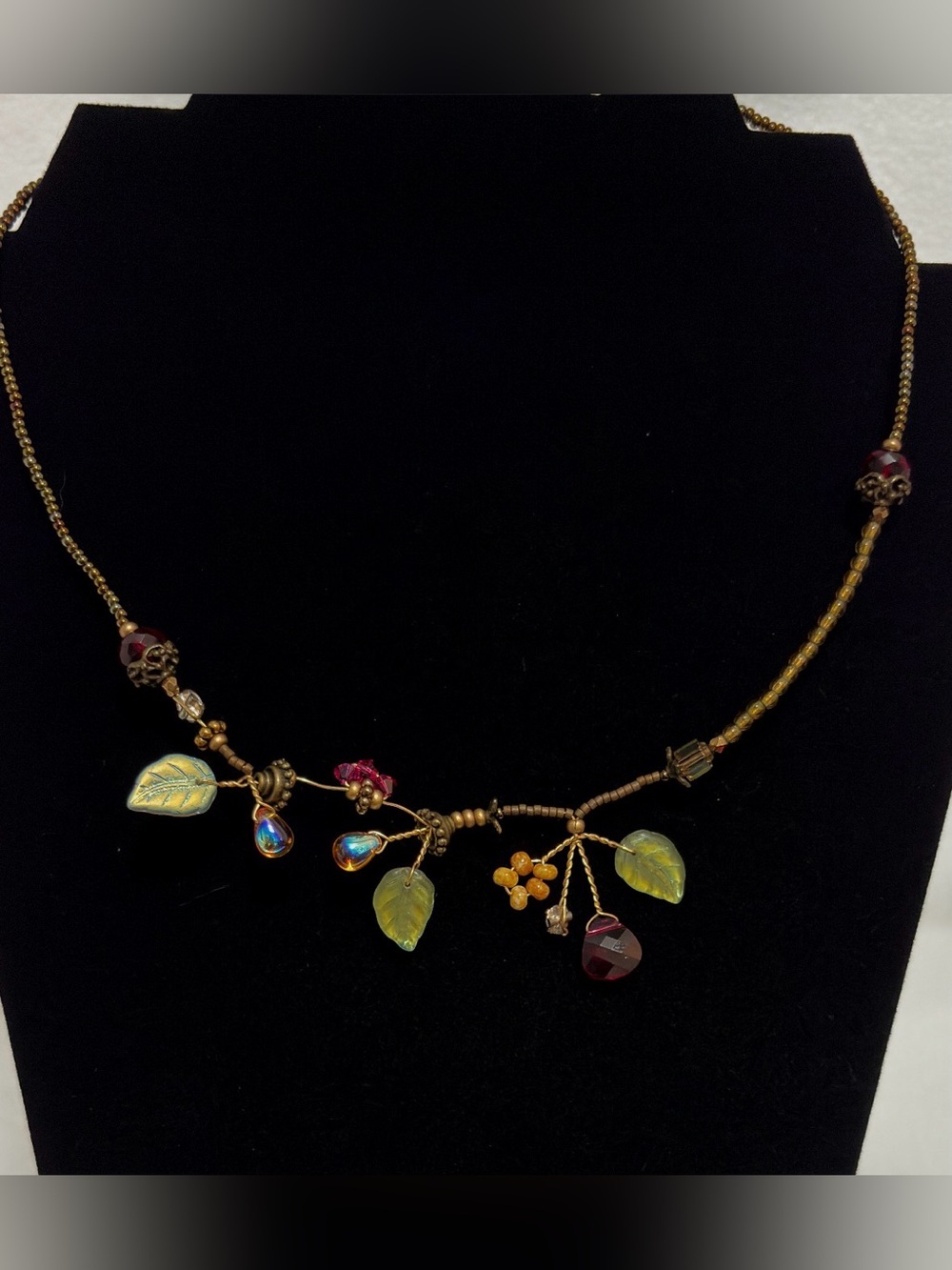 Robin Goodfellow Designs Cranberry Tendril Necklace